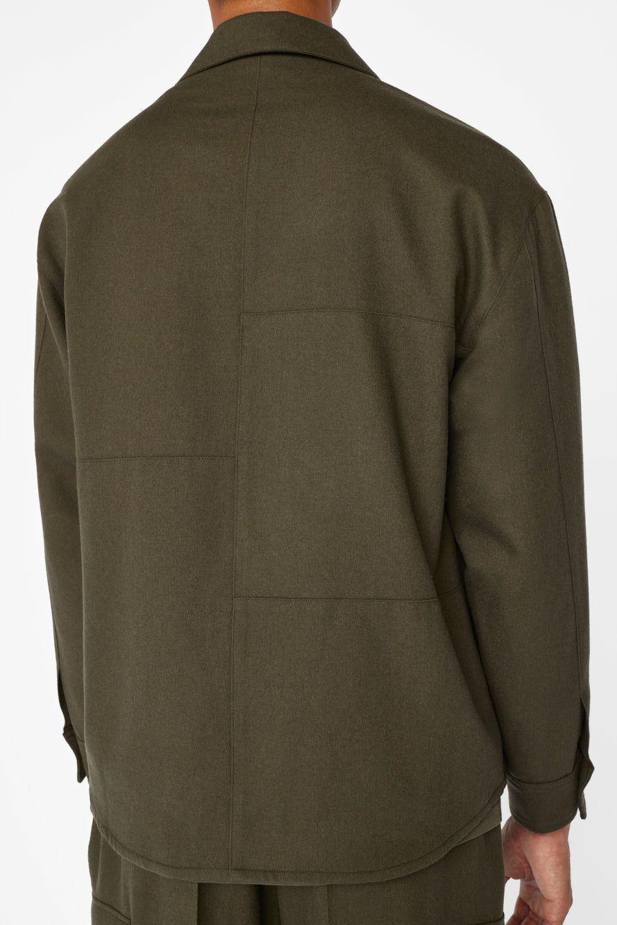Modern Flannel Zip Shirt -- Olive Green sold by Frame Denim product image thumbnail 4