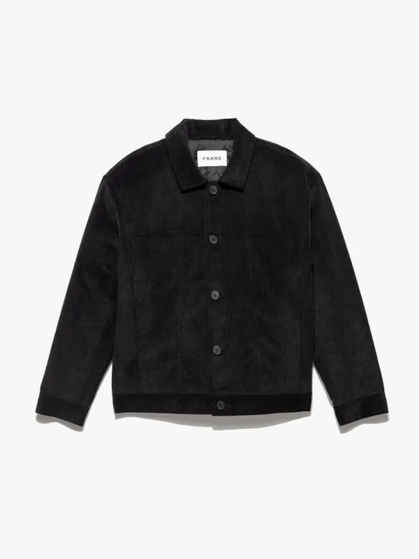 Wide Wale Corduroy Trucker Jacket -- Noir sold by Frame Denim