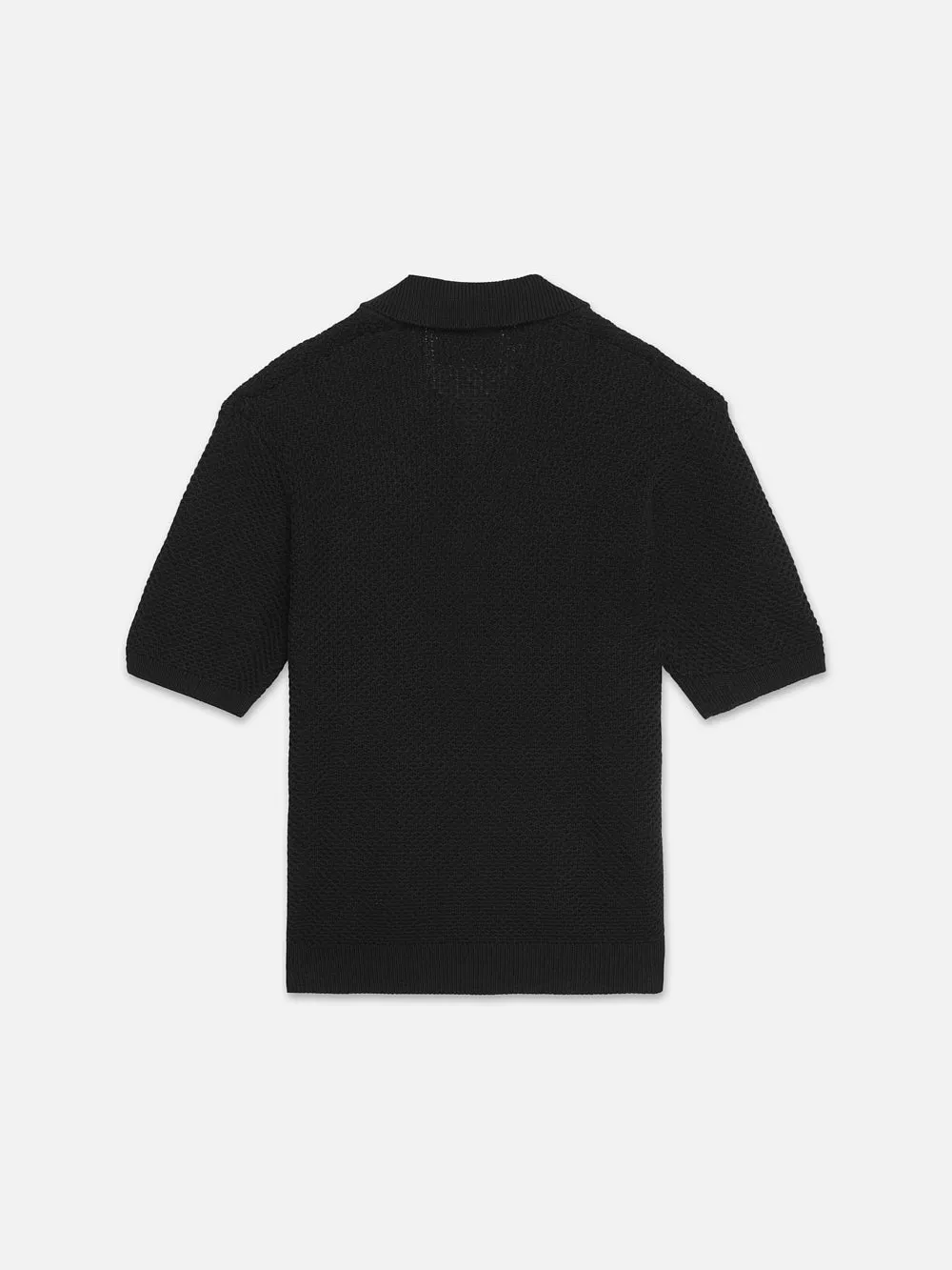 Open Weave Polo Sweater -- Noir sold by Frame Denim product image thumbnail 3