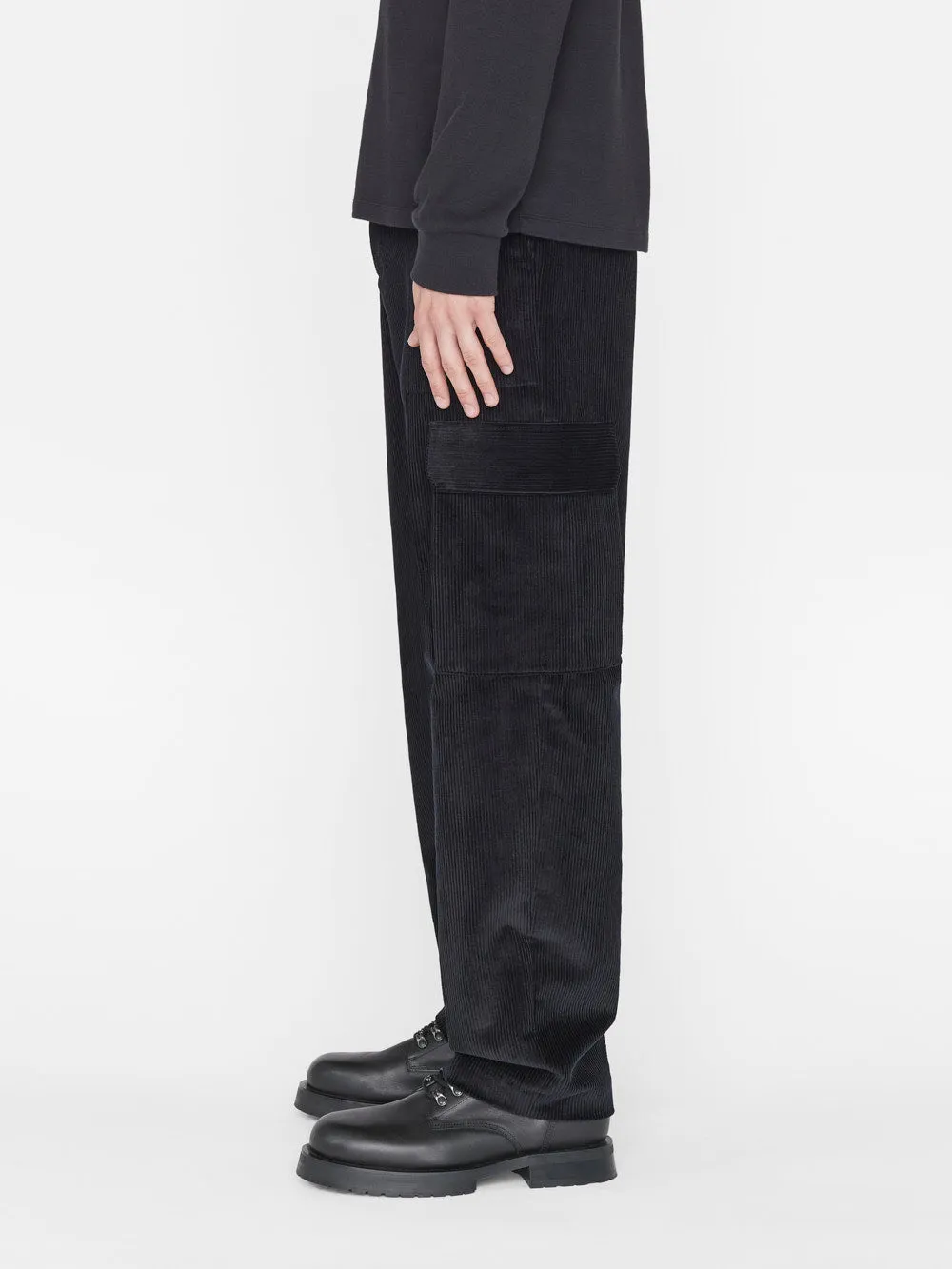 Wide Wale Corduroy Cargo Pants -- Noir sold by Frame Denim product image thumbnail 5