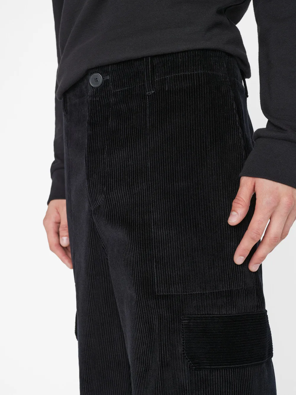 Wide Wale Corduroy Cargo Pants -- Noir sold by Frame Denim product image thumbnail 4