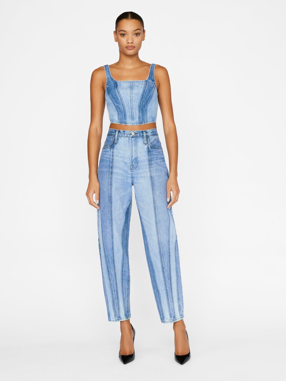 Warped Stripe Barrel -- Indigo Curves sold by Frame Denim product image thumbnail 2