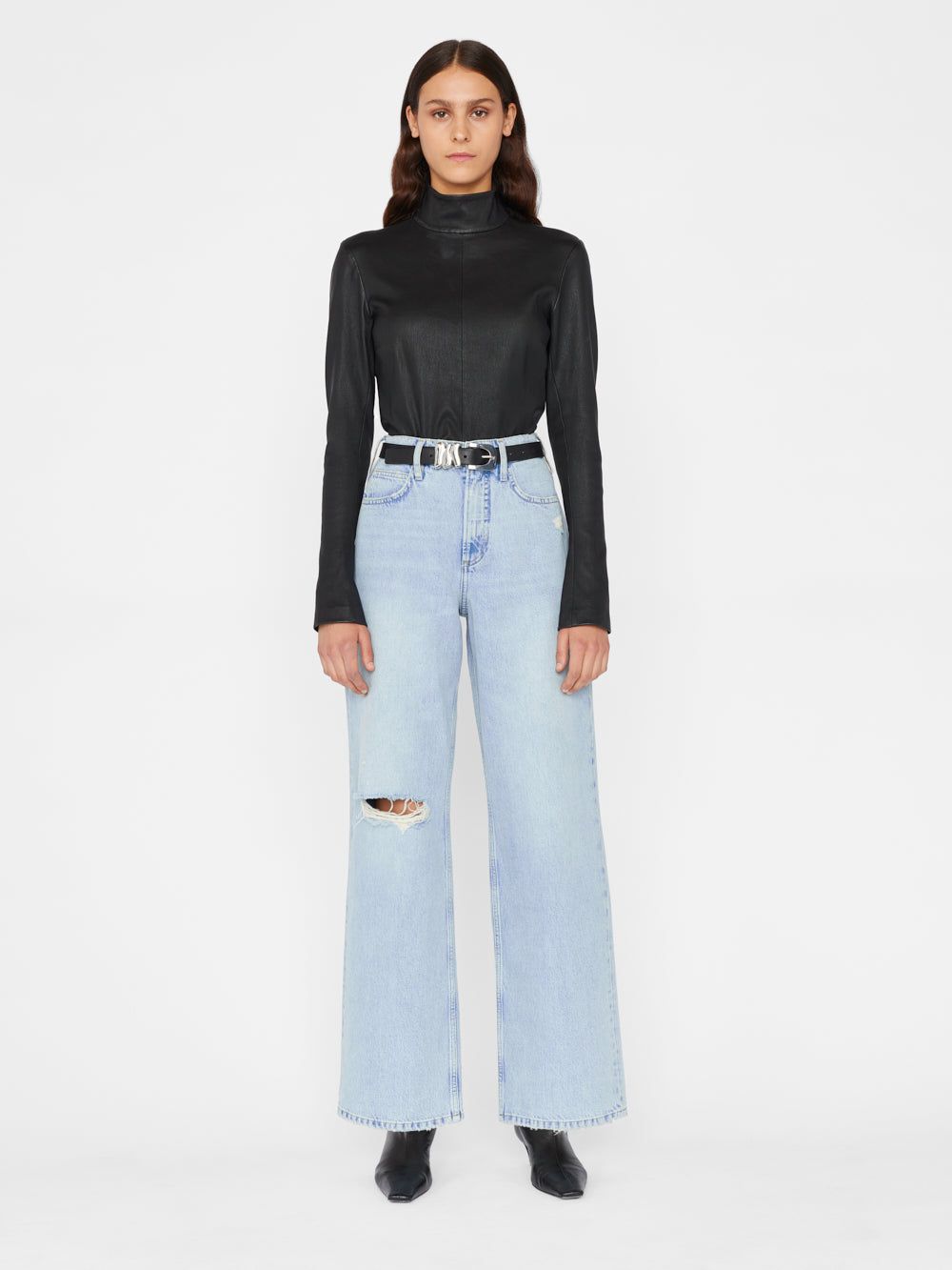 Le High 'N' Tight Wide Leg -- Bilson Rips sold by Frame Denim product image thumbnail 3