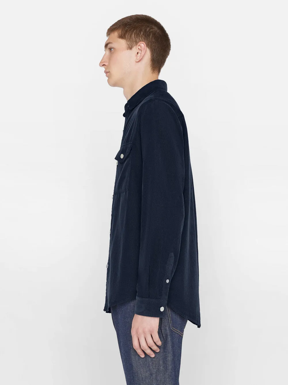 Double Pocket Micro Corduroy Shirt -- Midnight Blue sold by Frame Denim product image thumbnail 5