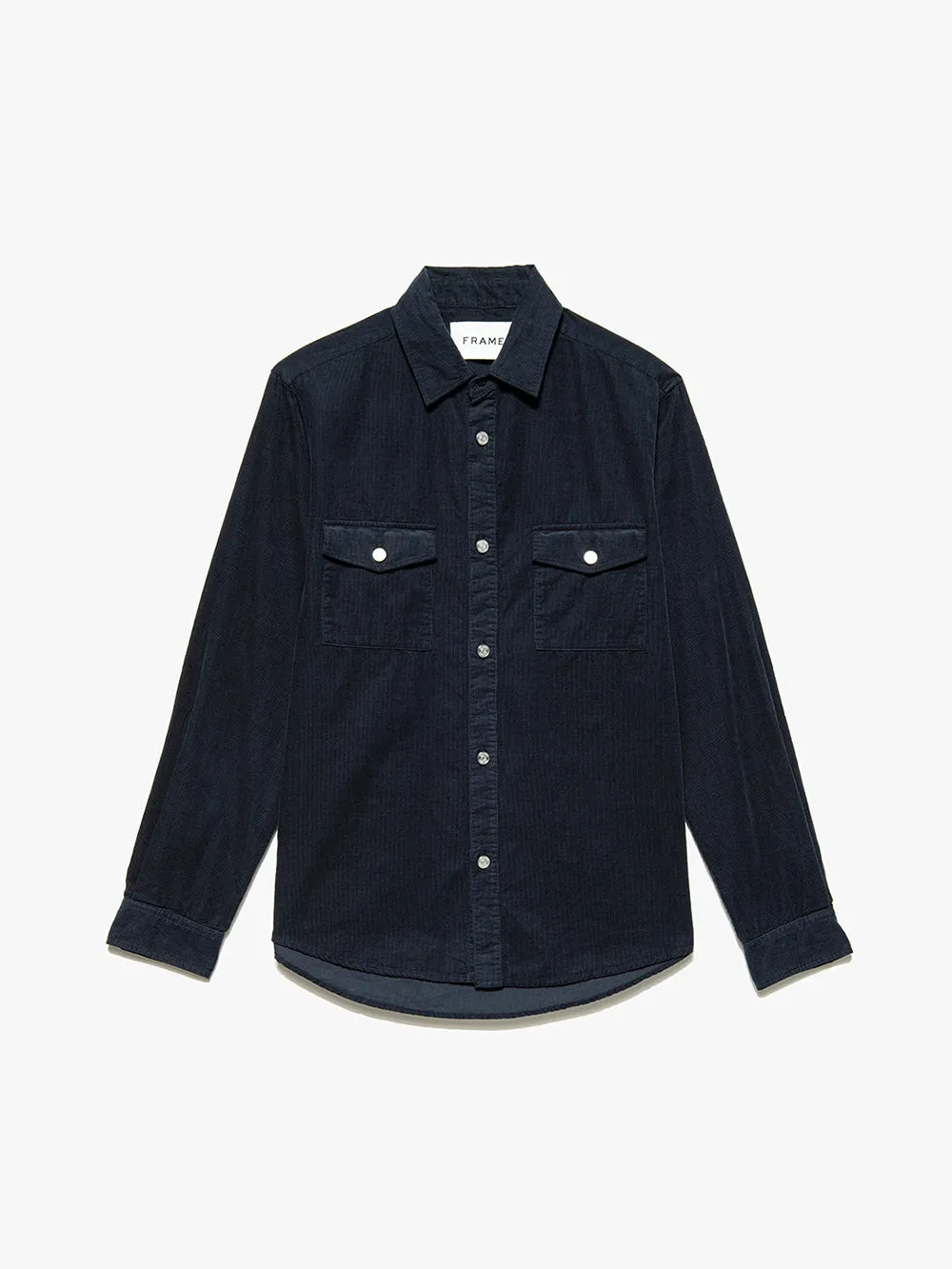 Double Pocket Micro Corduroy Shirt -- Midnight Blue sold by Frame Denim