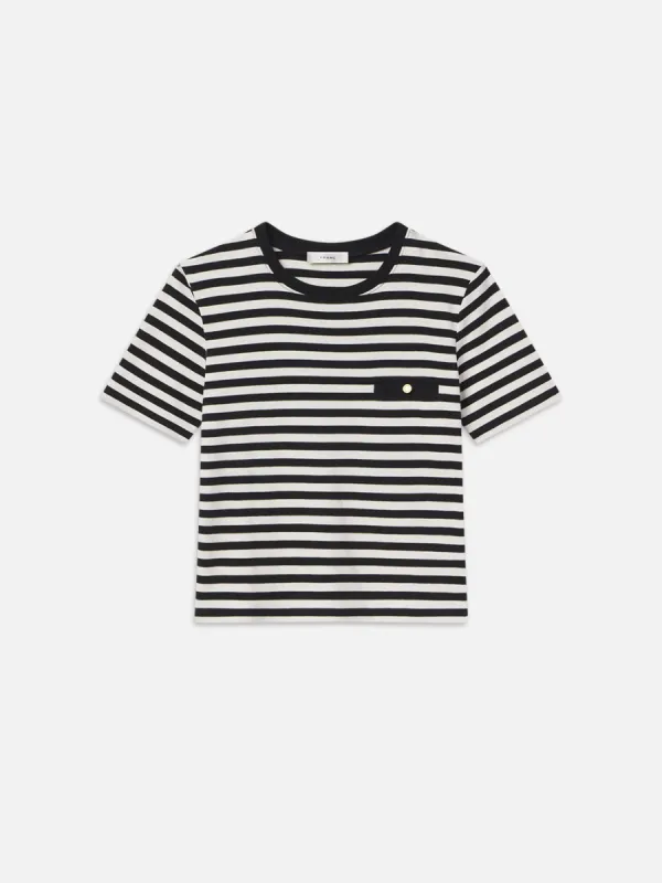 Striped Pocket Tee -- Black Multi sold by Frame Denim