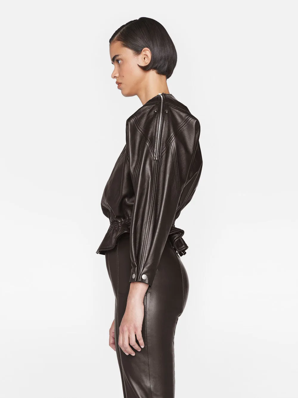 Slouchy Zip Up Jacket -- Espresso sold by Frame Denim product image thumbnail 4