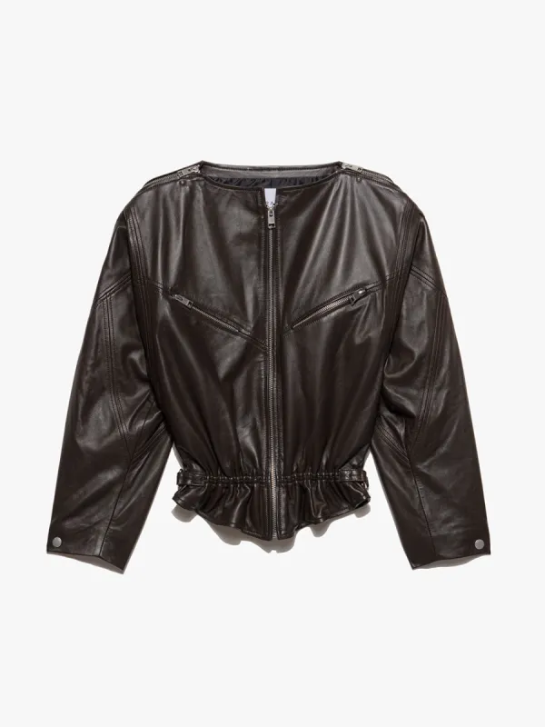 Slouchy Zip Up Jacket -- Espresso sold by Frame Denim