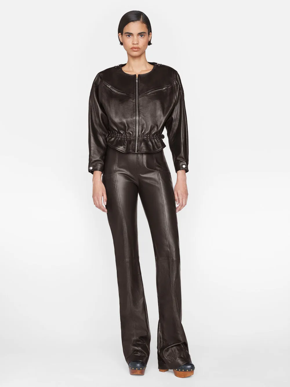 Slouchy Zip Up Jacket -- Espresso sold by Frame Denim product image thumbnail 3