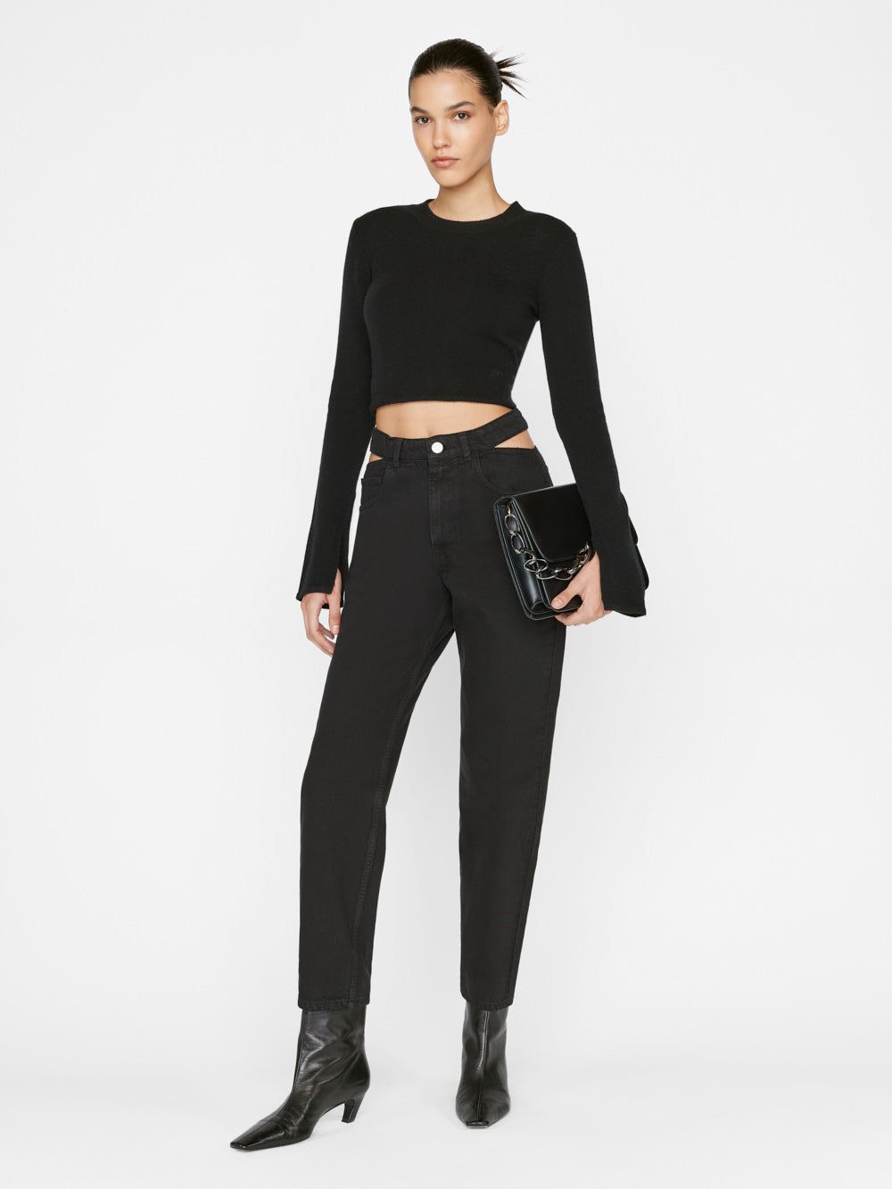 Le High 'N' Tight Straight Cut Out -- Film Noir sold by Frame Denim product image thumbnail 6