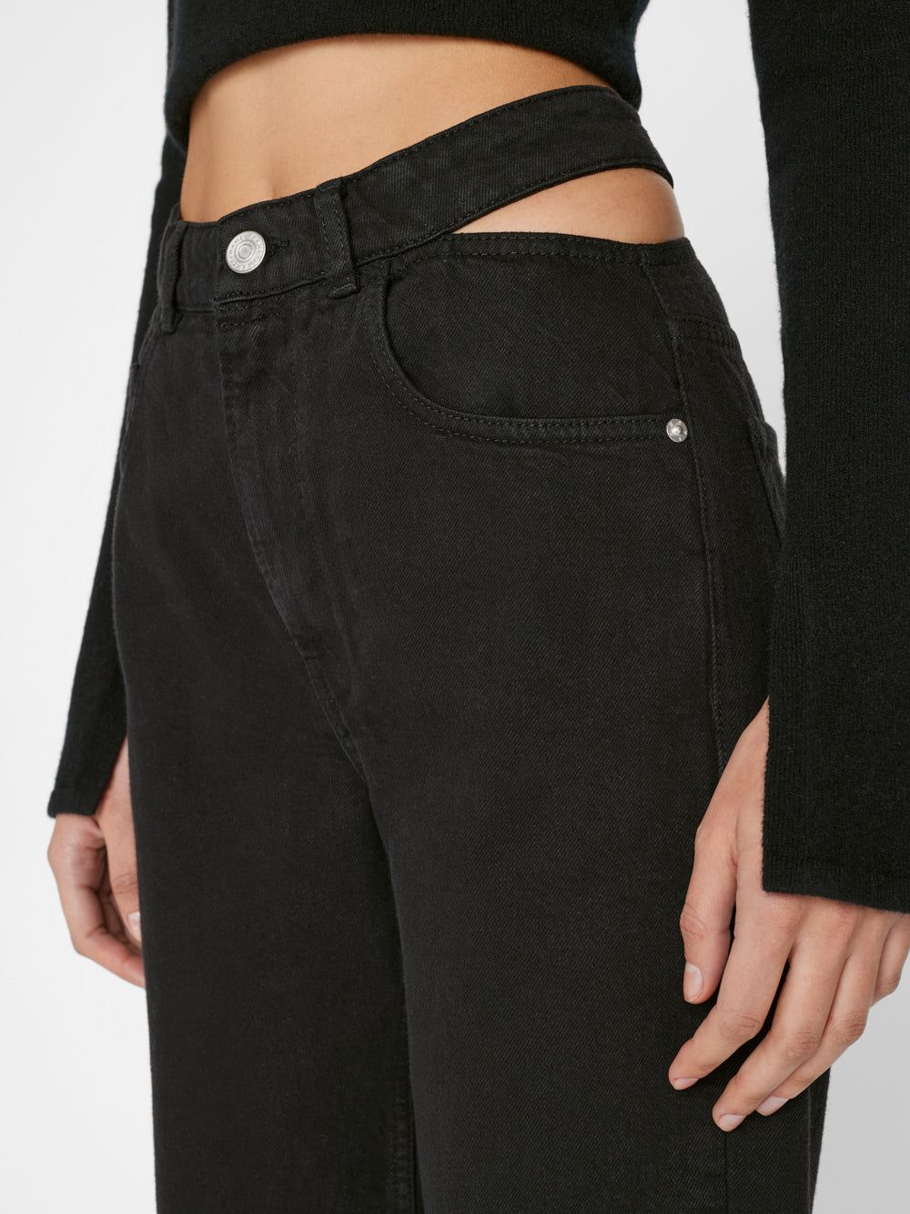 Le High 'N' Tight Straight Cut Out -- Film Noir sold by Frame Denim product image thumbnail 2