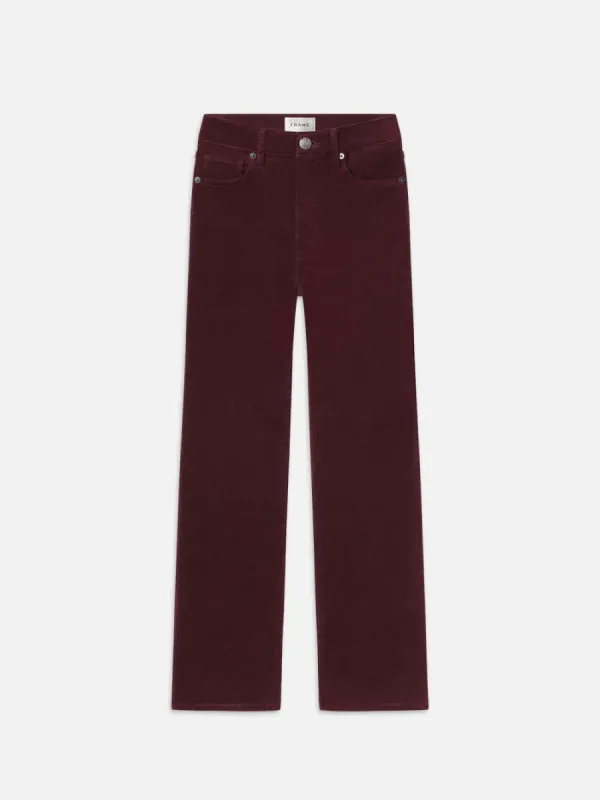 Le Sleek Straight Corduroy -- Dark Burgundy sold by Frame Denim