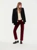 Le Sleek Straight Corduroy -- Dark Burgundy sold by Frame Denim