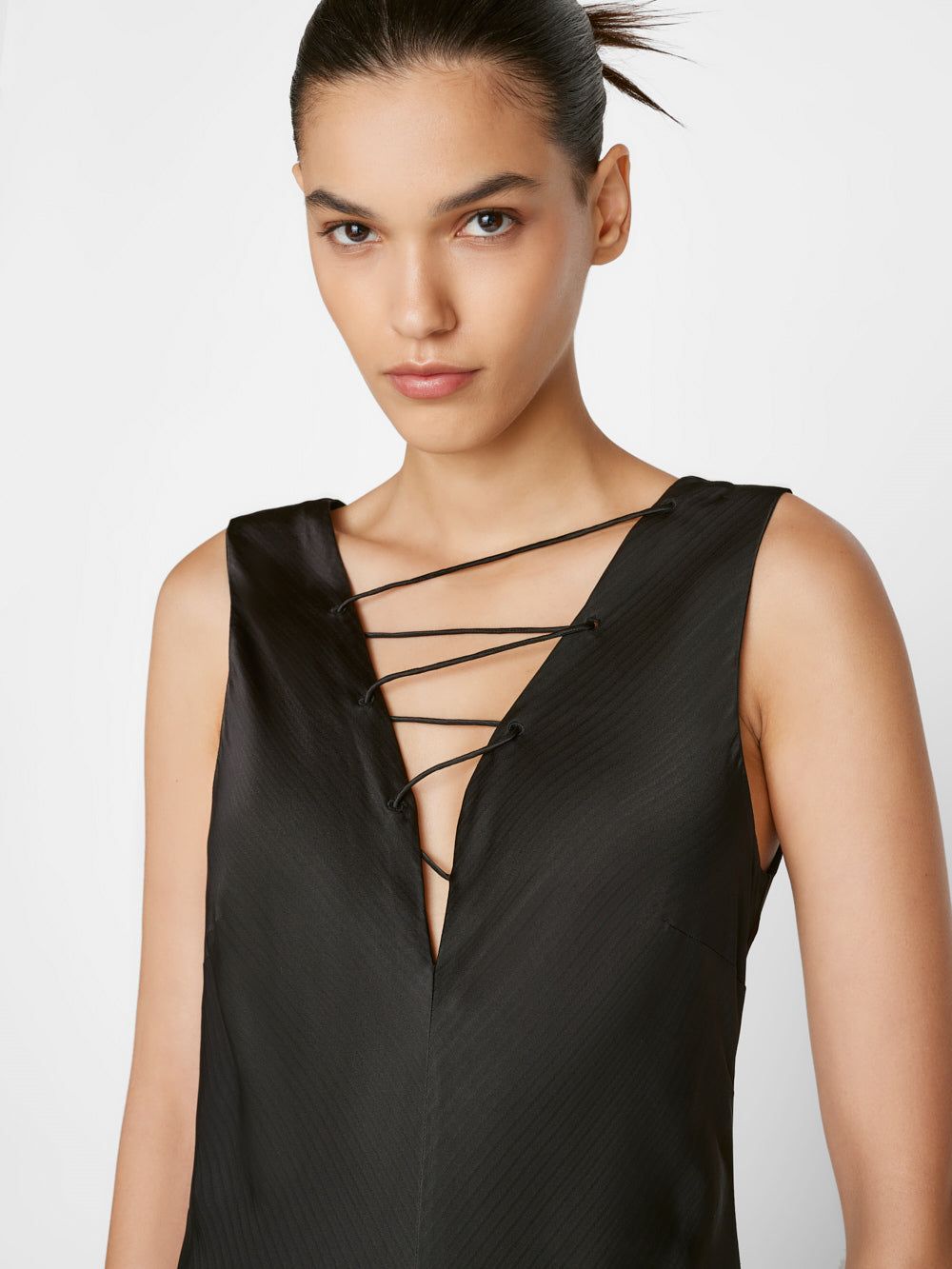 Lace Front Midi Dress -- Noir sold by Frame Denim product image thumbnail 2