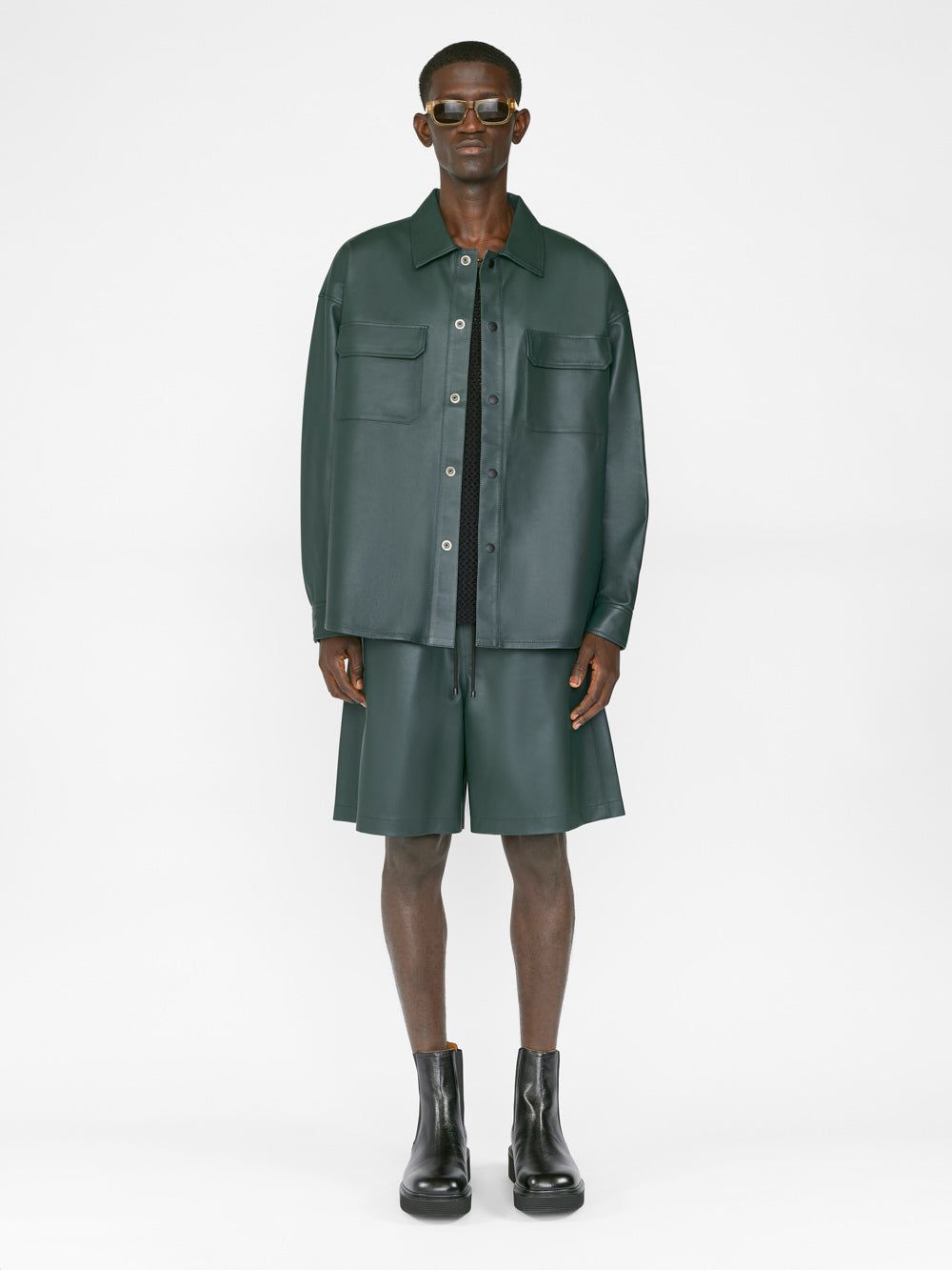 Leather Short -- Dark Green sold by Frame Denim product image thumbnail 2