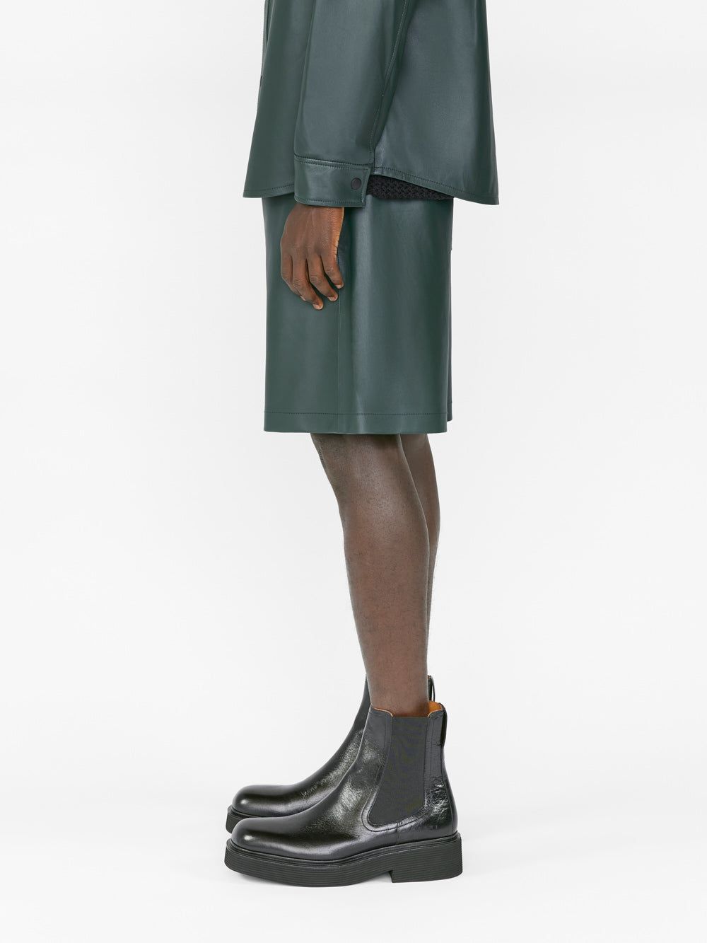 Leather Short -- Dark Green sold by Frame Denim product image thumbnail 6