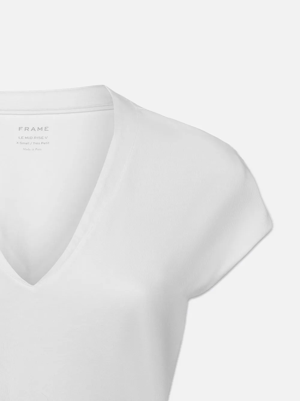Le Mid Rise V Neck Tee -- Blanc sold by Frame Denim product image thumbnail 2