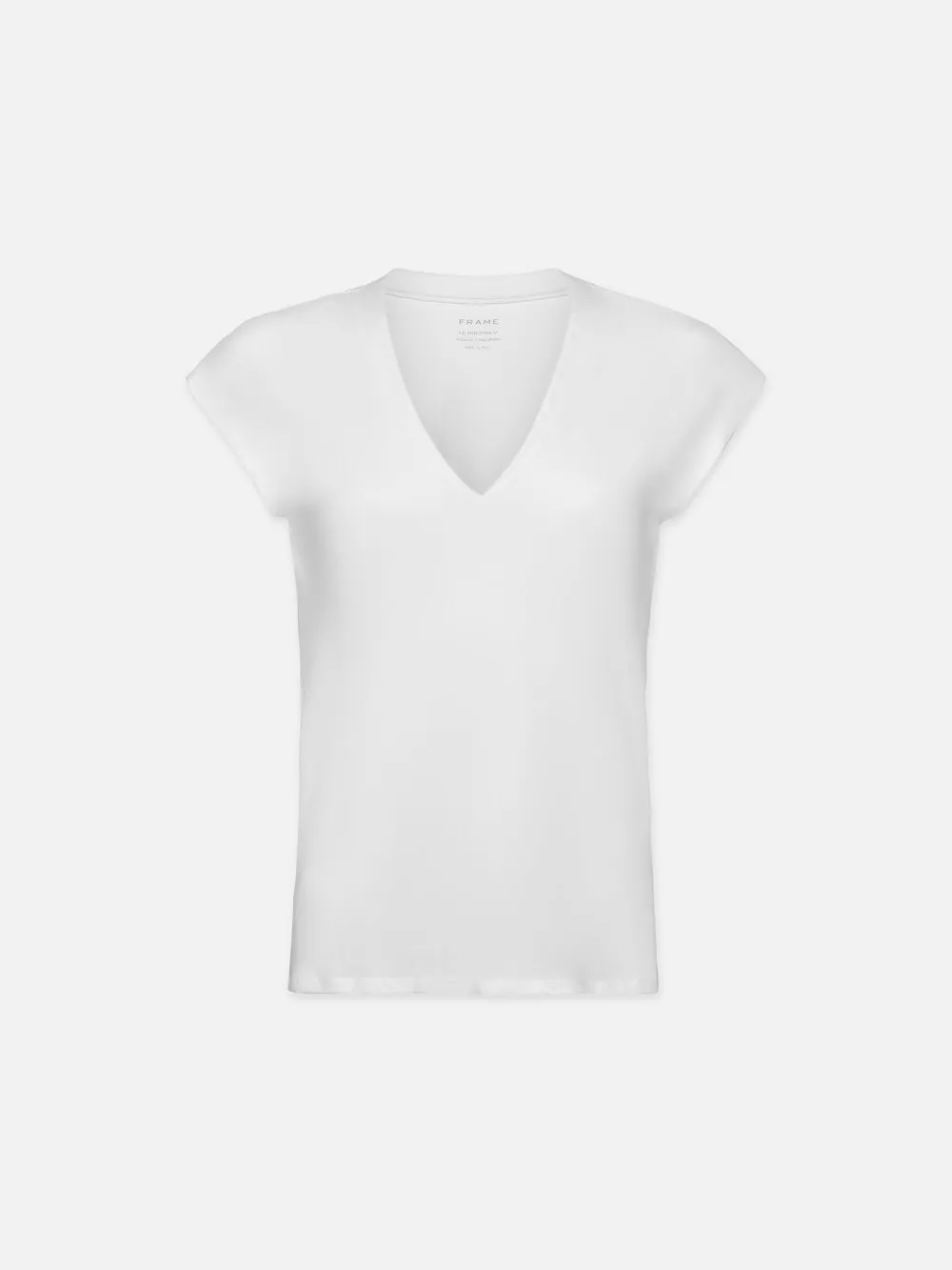 Le Mid Rise V Neck Tee -- Blanc sold by Frame Denim