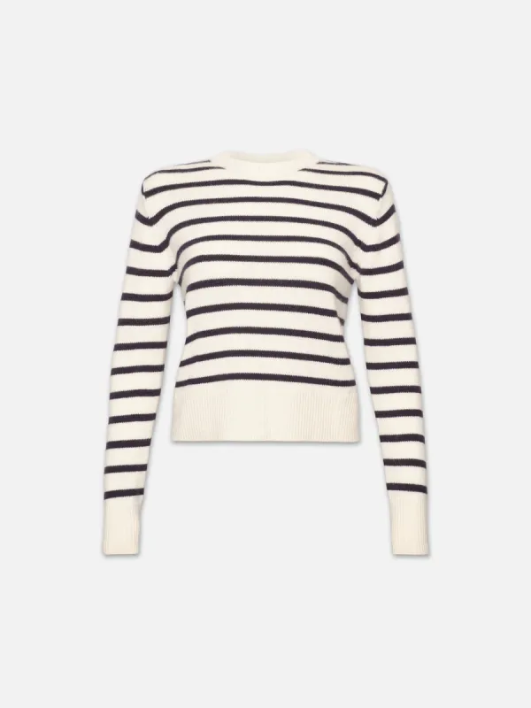 Cashmere Clean Crew -- Navy Multi sold by Frame Denim