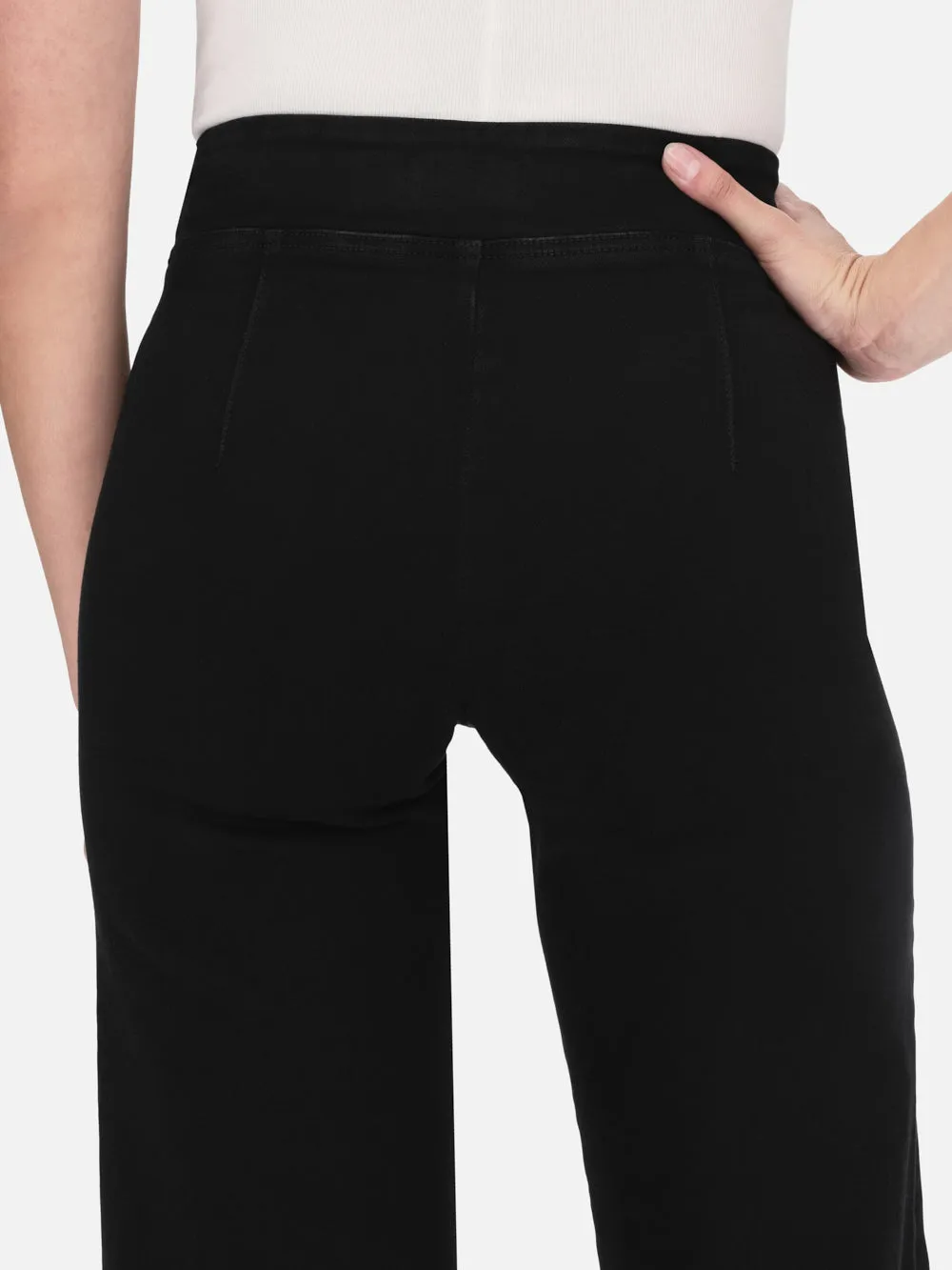 The Jetset Wide Leg -- Sheen Noir sold by Frame Denim product image thumbnail 3