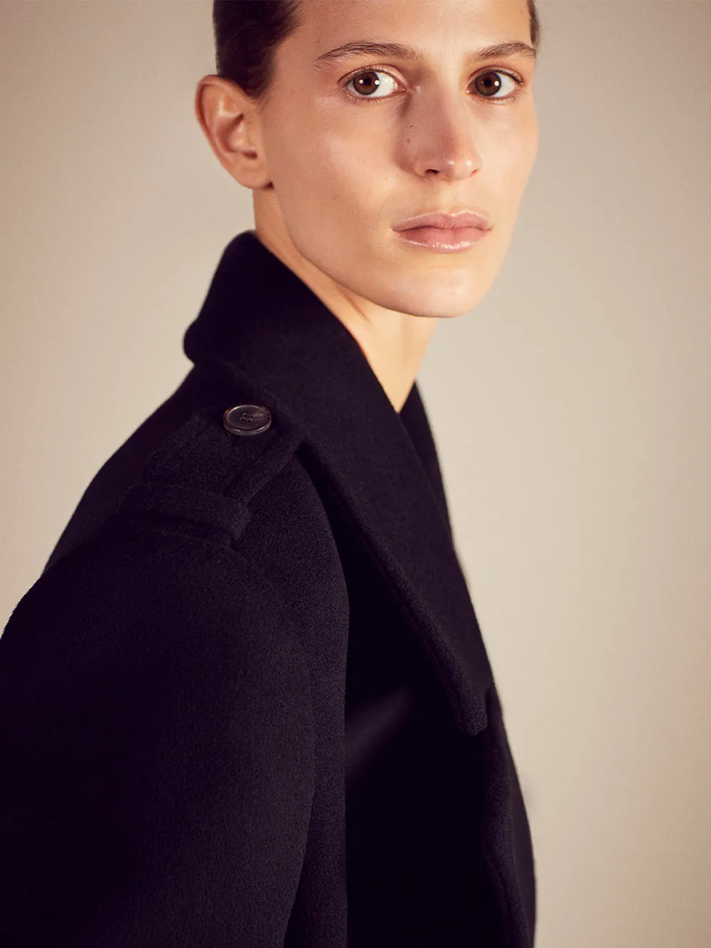 Double Breasted Belted Coat -- Noir sold by Frame Denim product image thumbnail 3