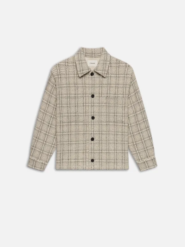 Flannel Overshirt Jacket -- Off White Plaid sold by Frame Denim