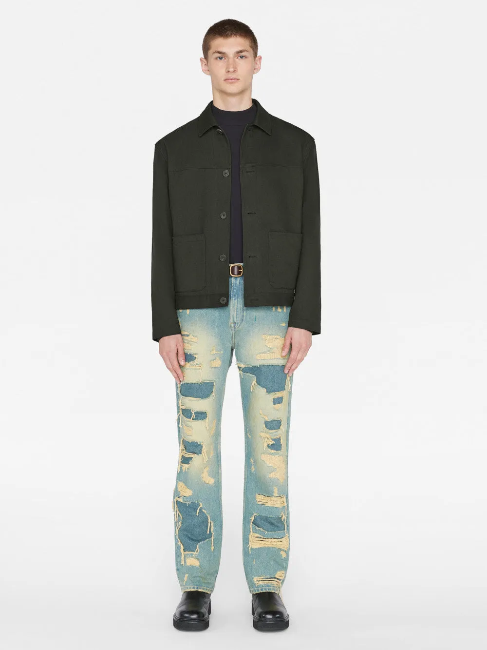 Lined Cotton Trucker Jacket -- Charcoal Grey sold by Frame Denim product image thumbnail 2