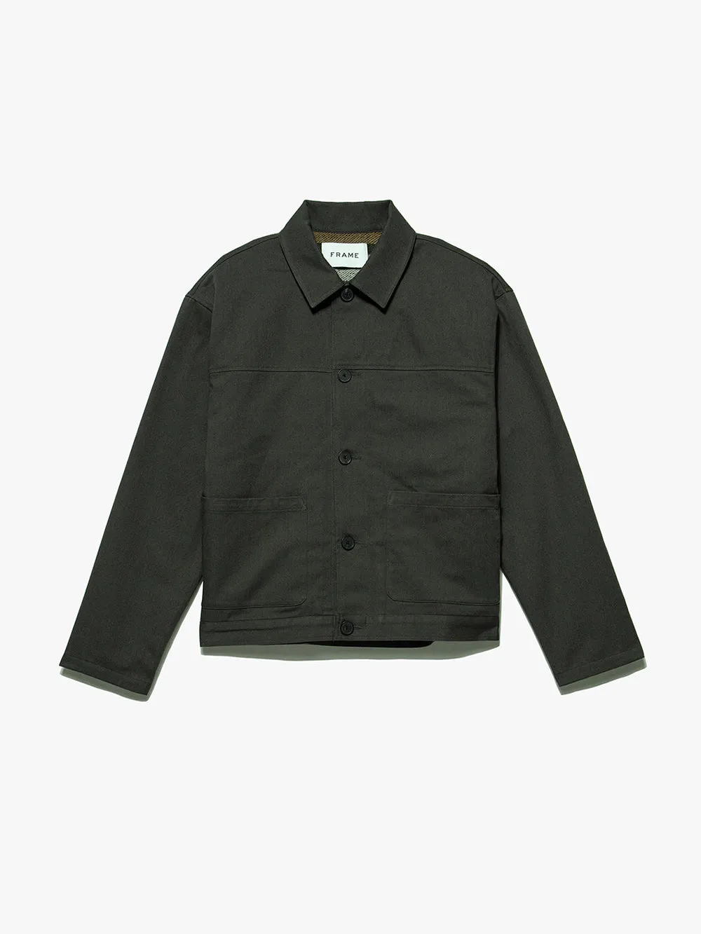 Lined Cotton Trucker Jacket -- Charcoal Grey sold by Frame Denim