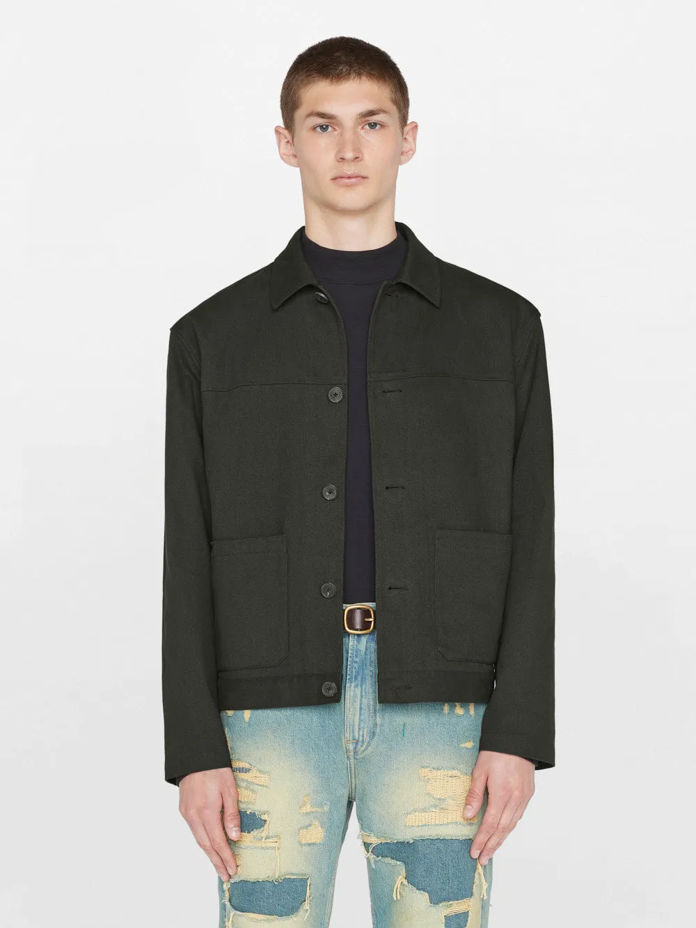 Lined Cotton Trucker Jacket -- Charcoal Grey sold by Frame Denim product image thumbnail 3