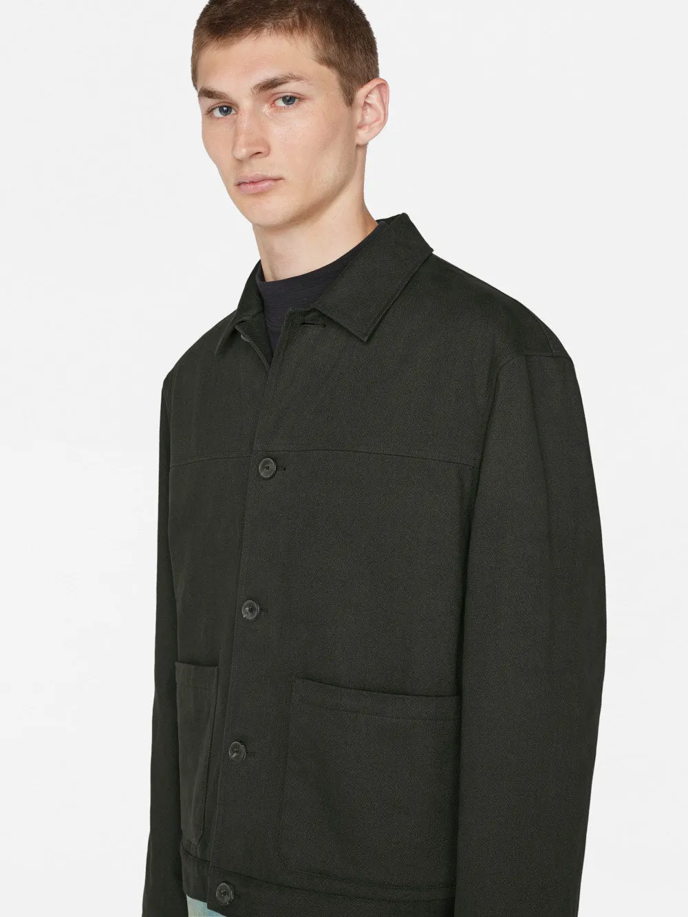 Lined Cotton Trucker Jacket -- Charcoal Grey sold by Frame Denim product image thumbnail 5