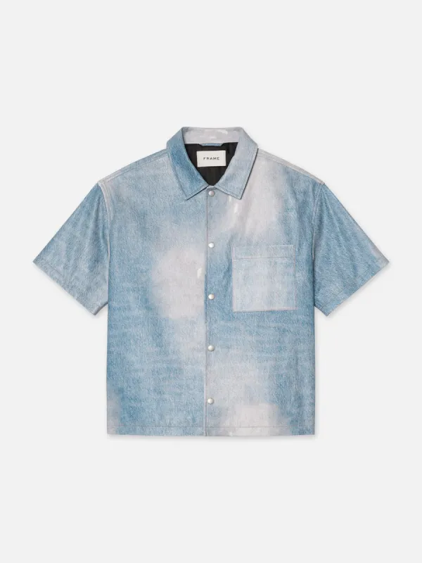 Printed Denim Leather Shirt -- Indigo sold by Frame Denim