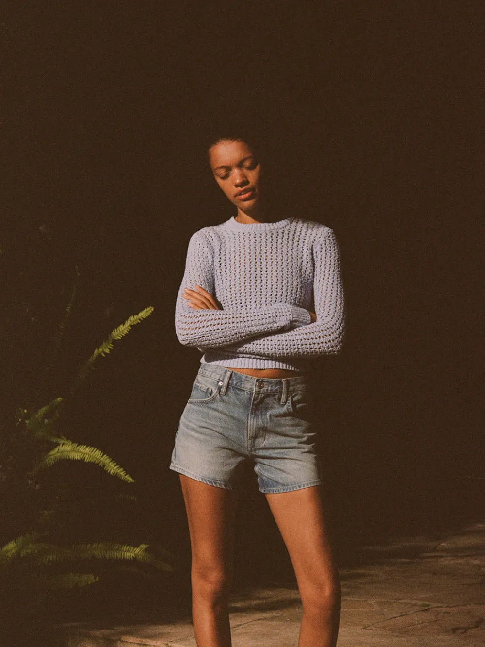 Tape Yarn Shrunken Crew -- Light Blue sold by Frame Denim product image thumbnail 2