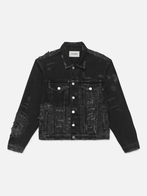 Denim Trucker Partial Destruction -- Durban Destruct made by Frame Denim