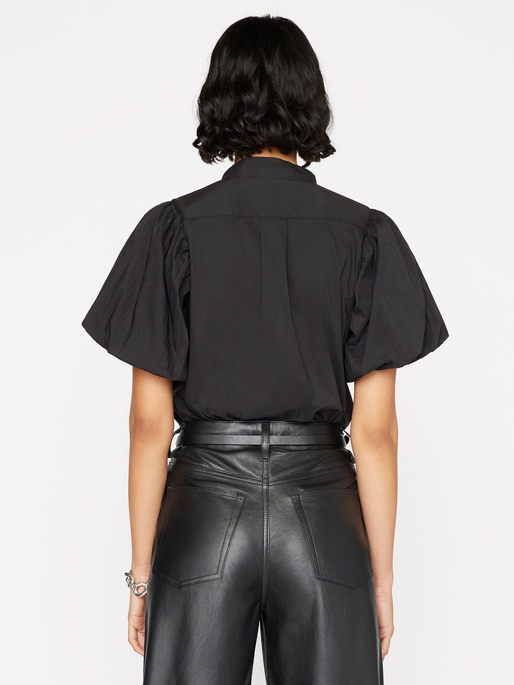 Pleated Puff Sleeve Top -- Noir sold by Frame Denim product image thumbnail 6