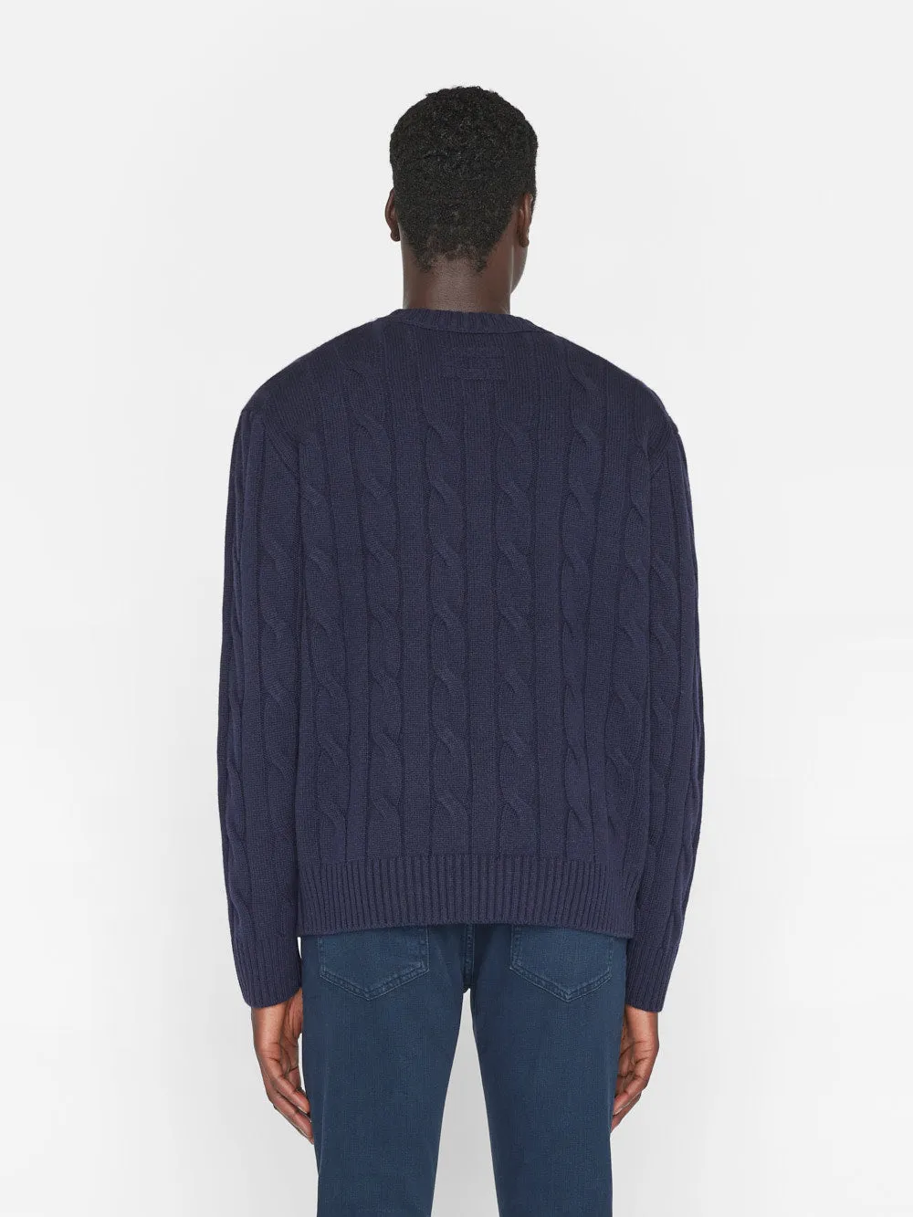 Cashmere Cable Crewneck -- Navy sold by Frame Denim product image thumbnail 4