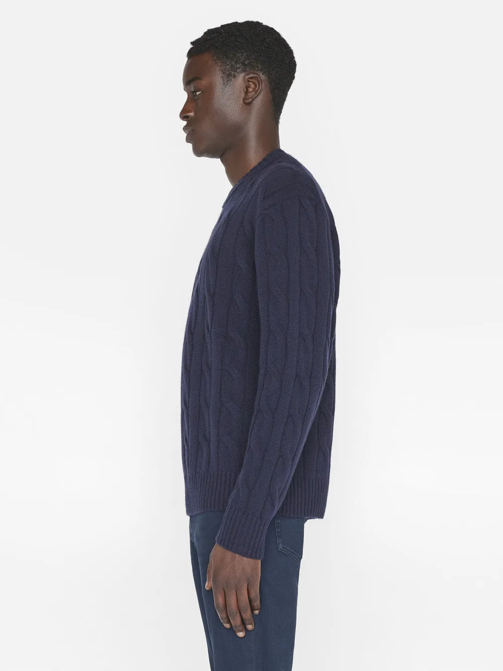 Cashmere Cable Crewneck -- Navy sold by Frame Denim product image thumbnail 3