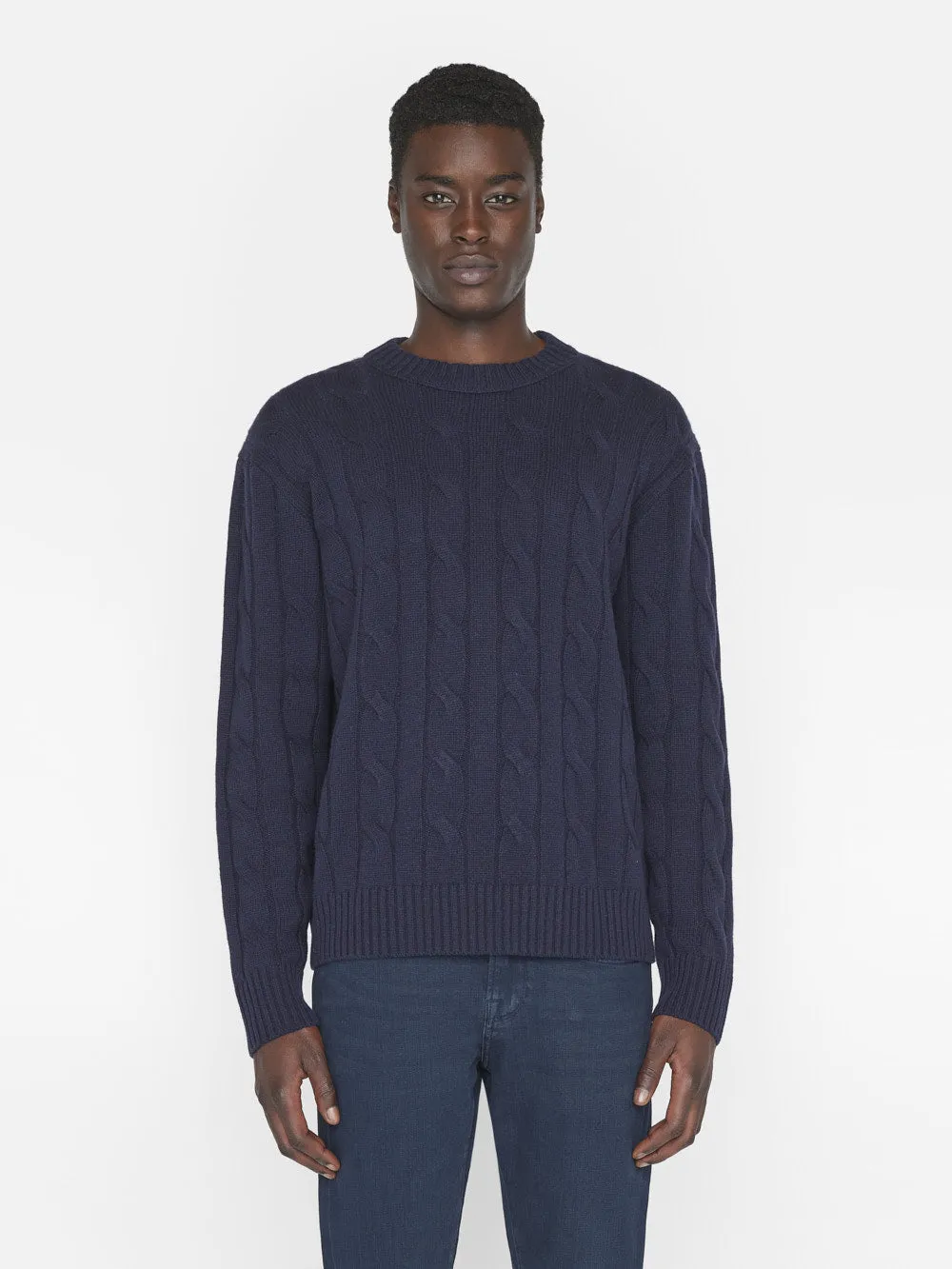 Cashmere Cable Crewneck -- Navy sold by Frame Denim product image thumbnail 2