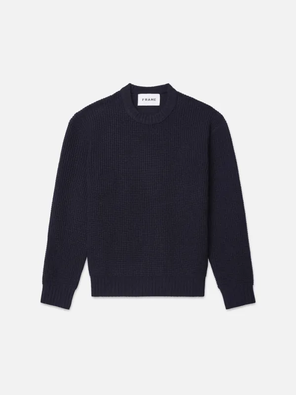 Wool Crewneck Sweater -- Navy sold by Frame Denim