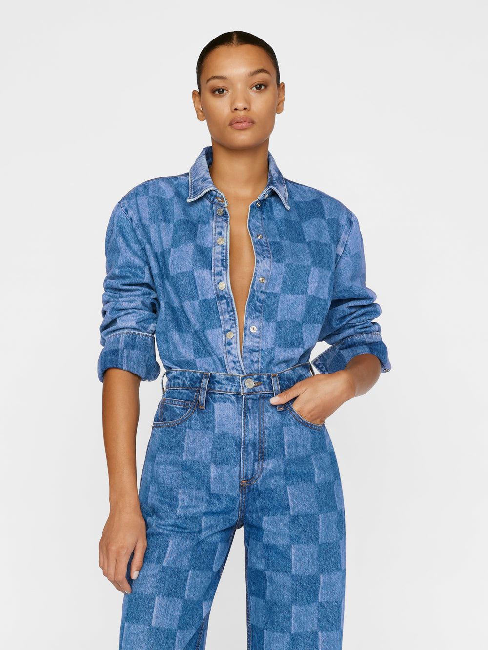 Oversized Shirt -- Indigo Check sold by Frame Denim product image thumbnail 9