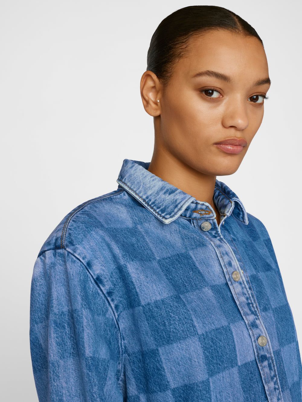 Oversized Shirt -- Indigo Check sold by Frame Denim product image thumbnail 3