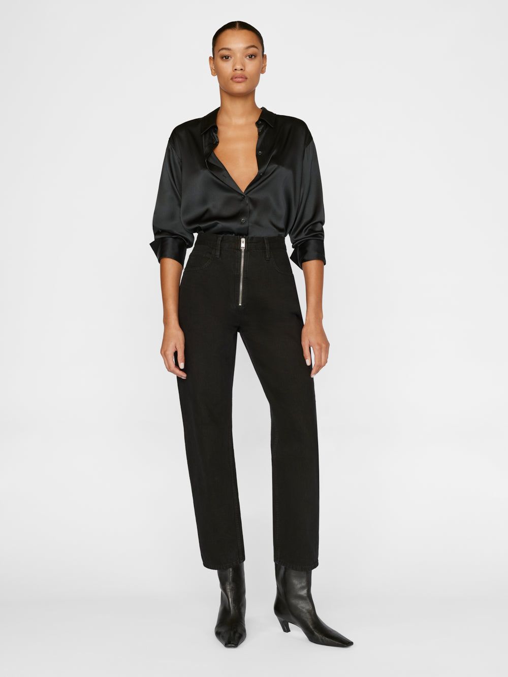 Le High 'N' Tight Straight Zip -- Film Noir sold by Frame Denim product image thumbnail 2