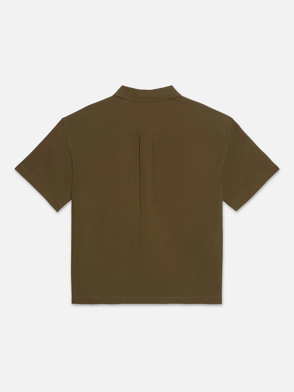 Waffle Textured Short Sleeve Shirt -- Dark Beige sold by Frame Denim product image thumbnail 3