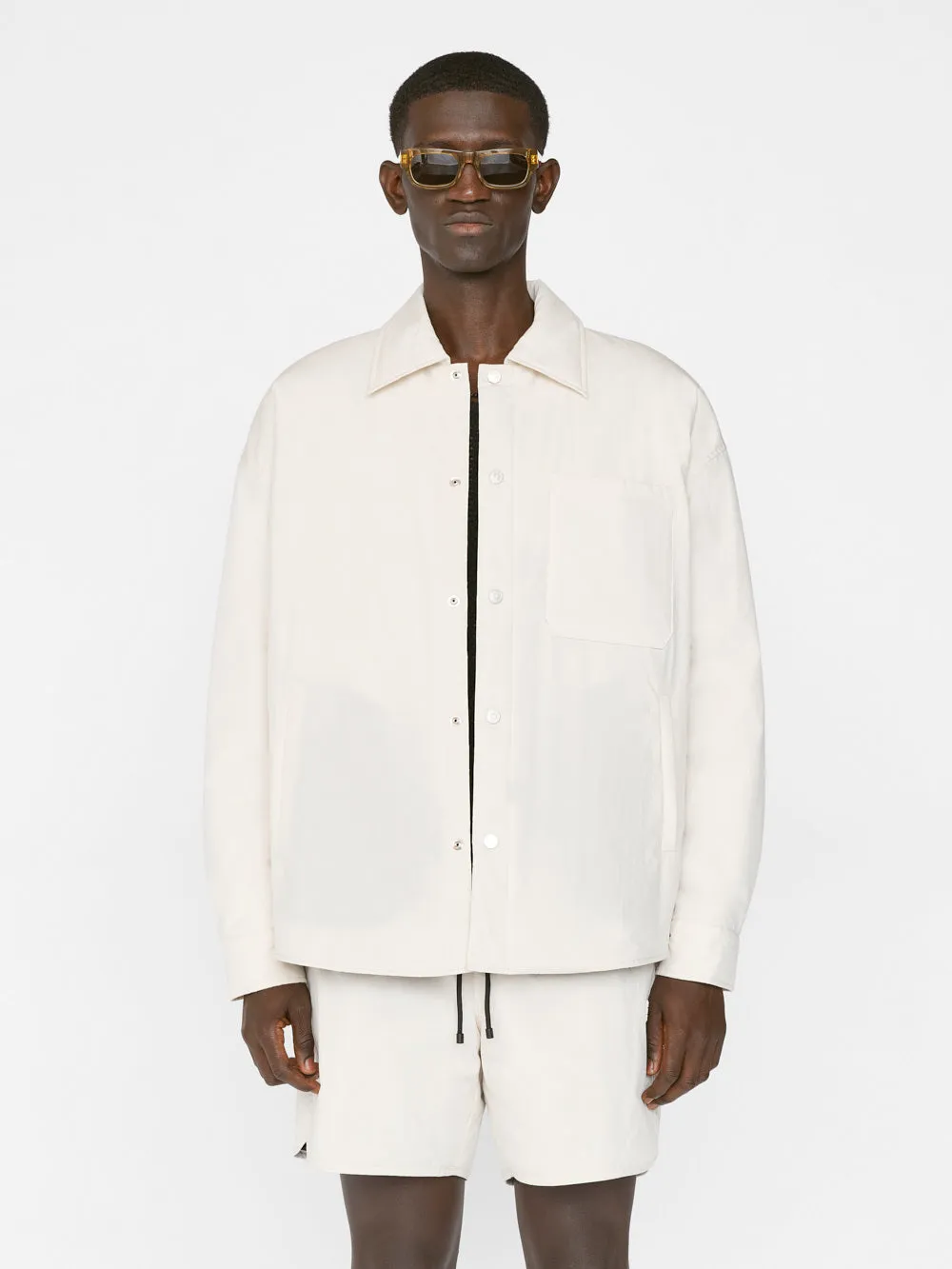 Padded Shirt Jacket -- White Beige sold by Frame Denim product image thumbnail 3