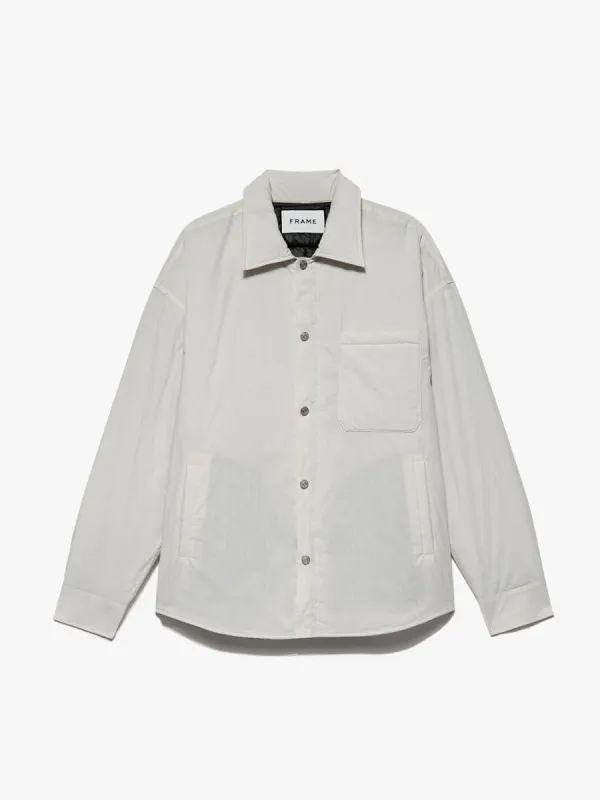 Padded Shirt Jacket -- White Beige sold by Frame Denim