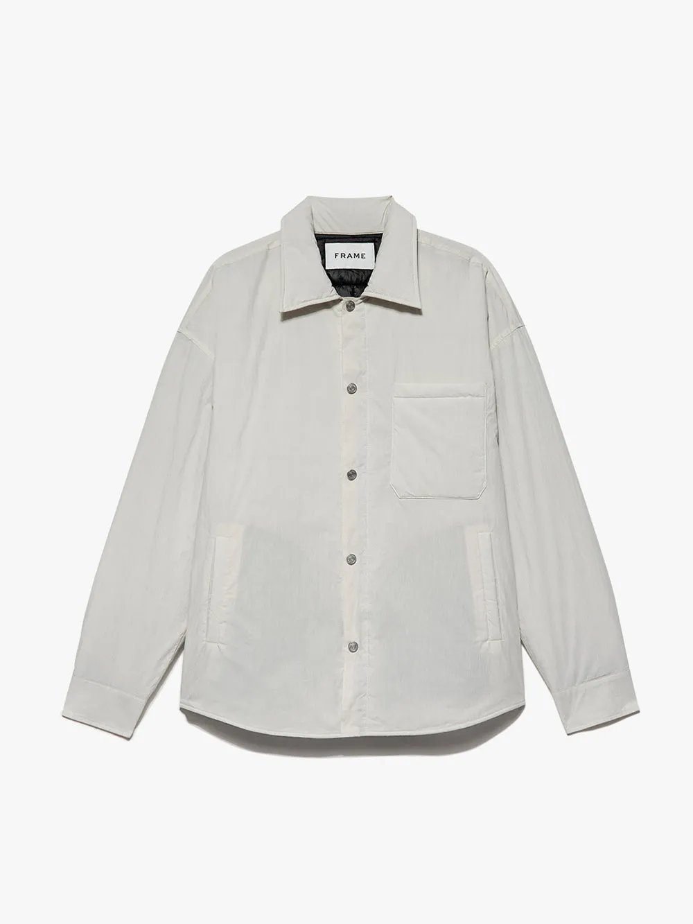 Padded Shirt Jacket -- White Beige sold by Frame Denim