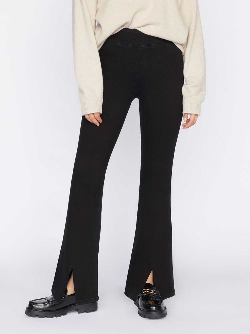 The Jetset Slit Flare -- Sheen Noir sold by Frame Denim product image thumbnail 2
