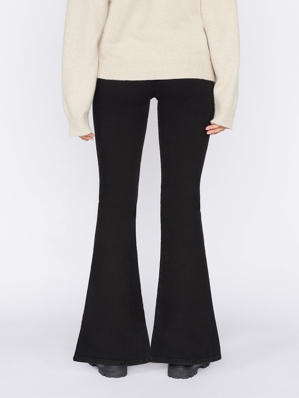 The Jetset Slit Flare -- Sheen Noir sold by Frame Denim product image thumbnail 8