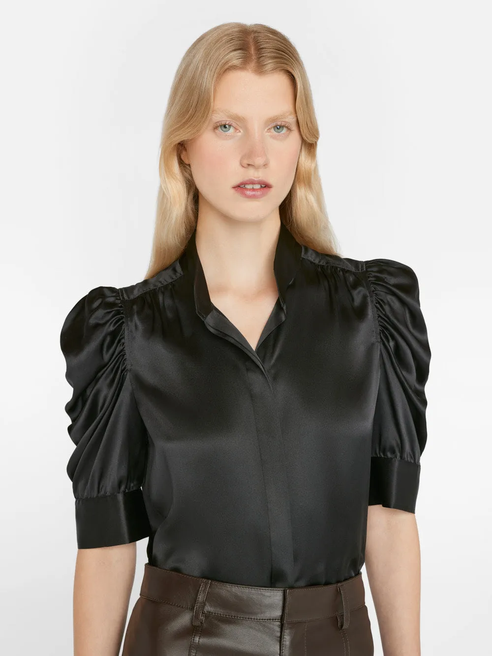 Gillian Top -- Glossy Noir sold by Frame Denim product image thumbnail 5