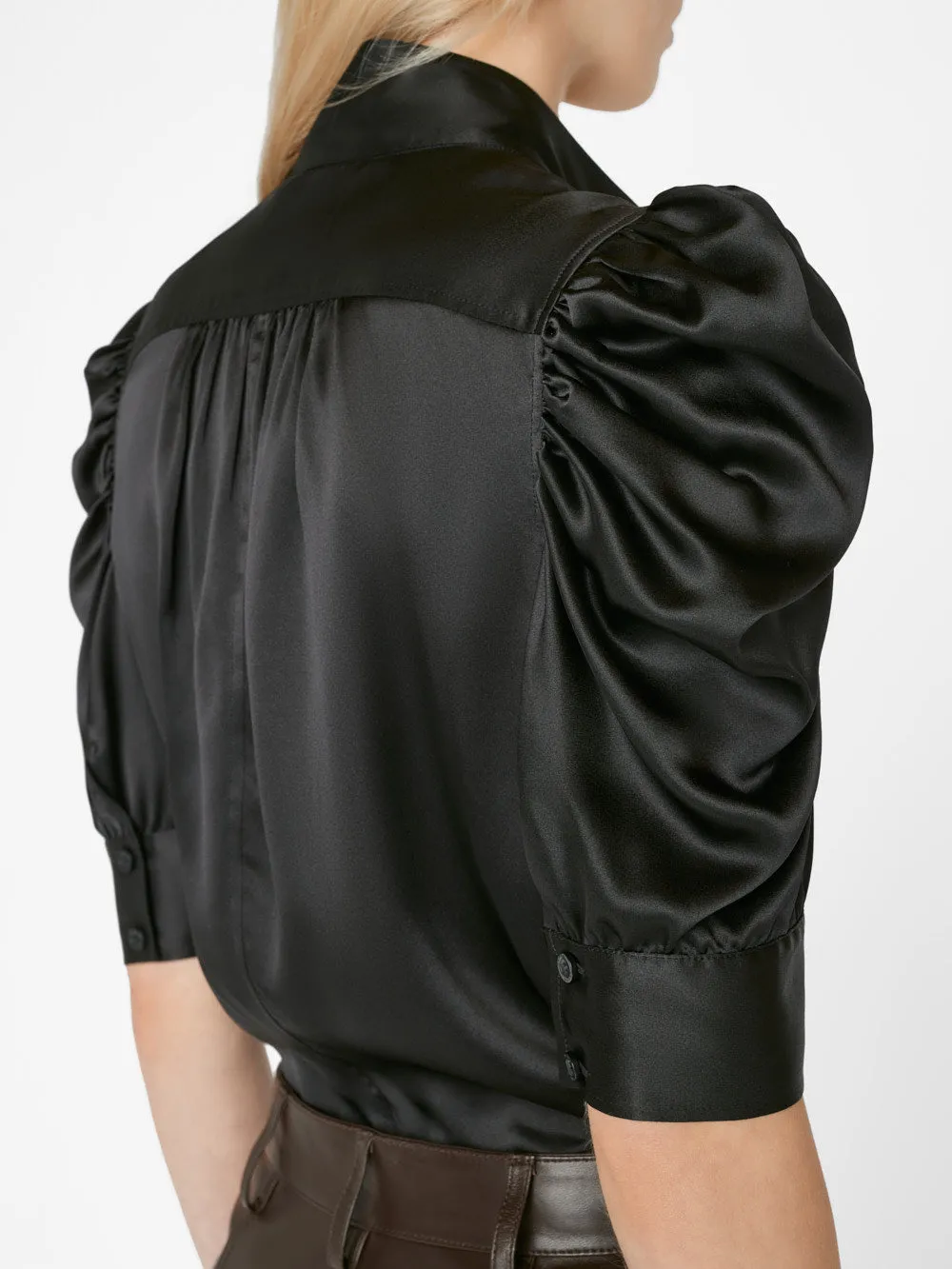 Gillian Top -- Glossy Noir sold by Frame Denim product image thumbnail 4