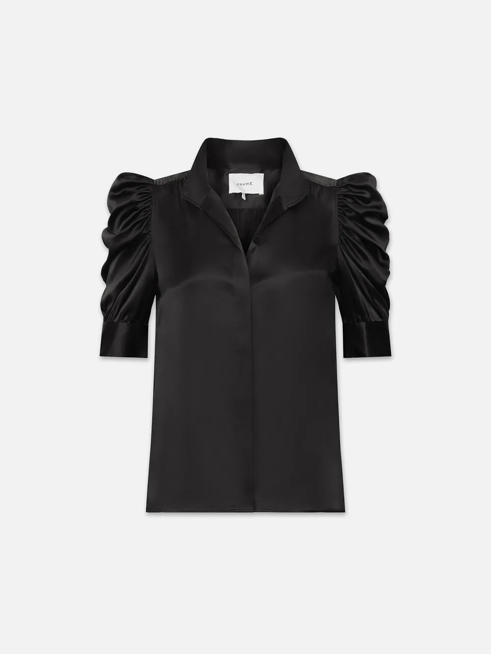 Gillian Top -- Glossy Noir sold by Frame Denim